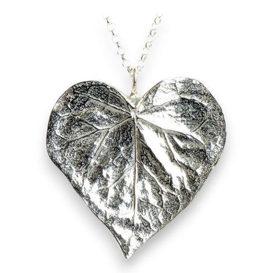 Pewter Necklace - Heart Leaf