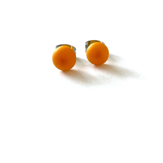 Frosted - Marigold Glass Stud Earrings