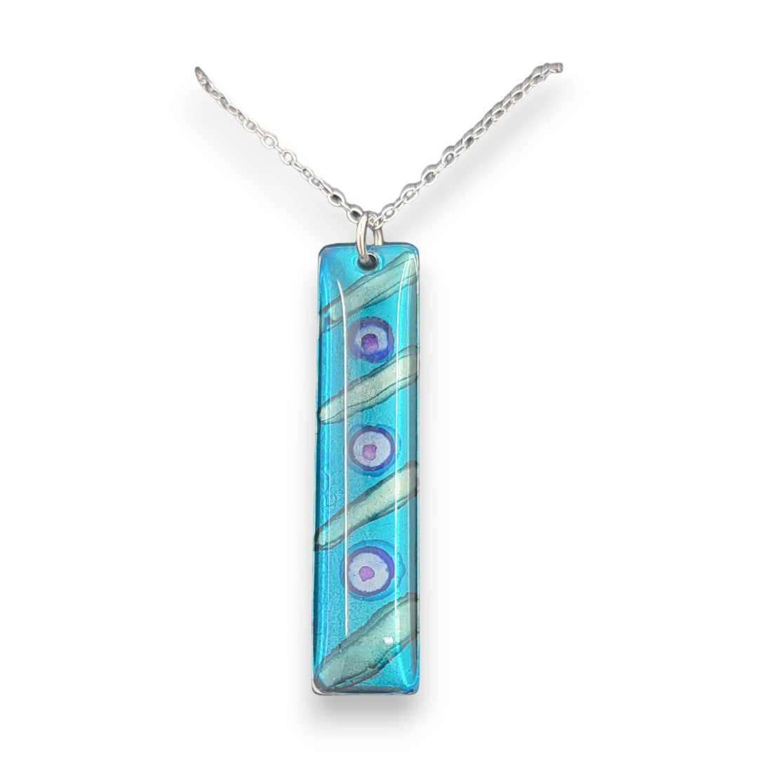 Inky Pendant - Turquoise & Purple