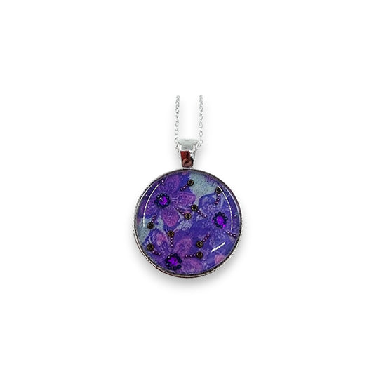 Small Circular Pendant - Purples