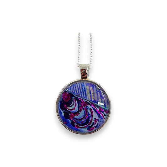 Small Circular Pendant - Purple & Pink