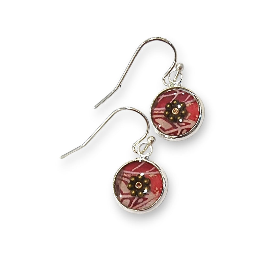 Red & Pink Drop Earrings