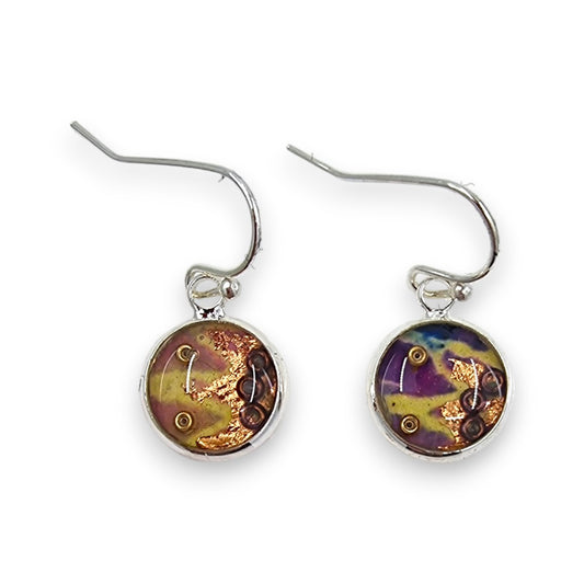 Copper & Purple Drop Earrings