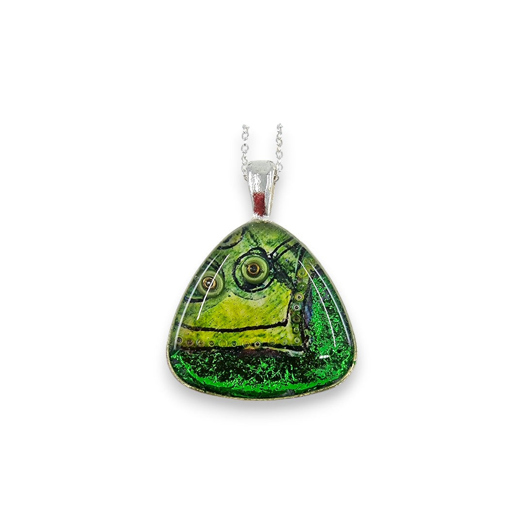 Triangular Pendent - Greens