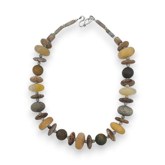 Necklace - Picasso Jasper, Jade, Green Quartz & Frosted Jasper