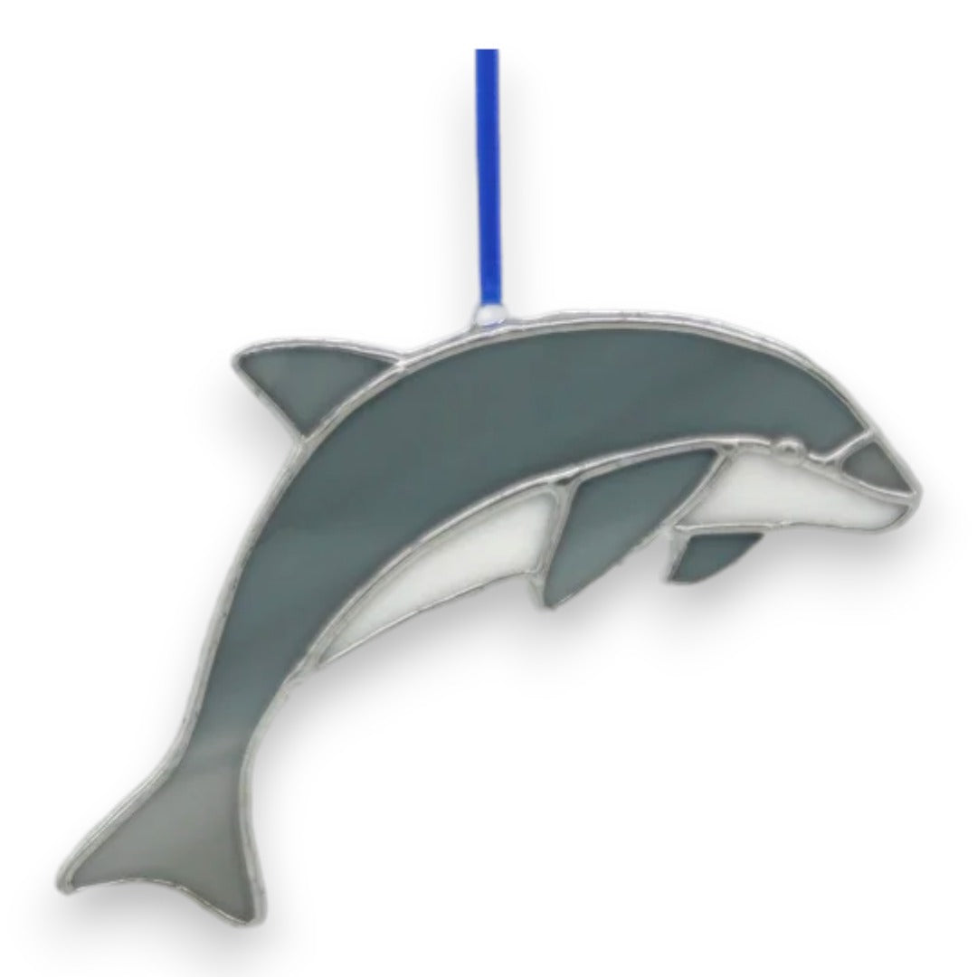 Dolphin Hanger/Suncatcher - Stained Glass