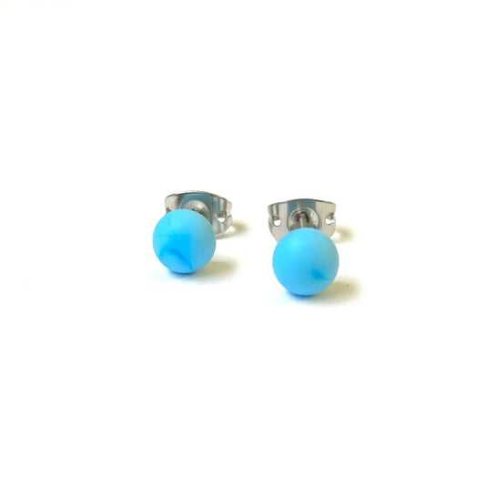 Frosted - Glacier Glass Stud Earrings