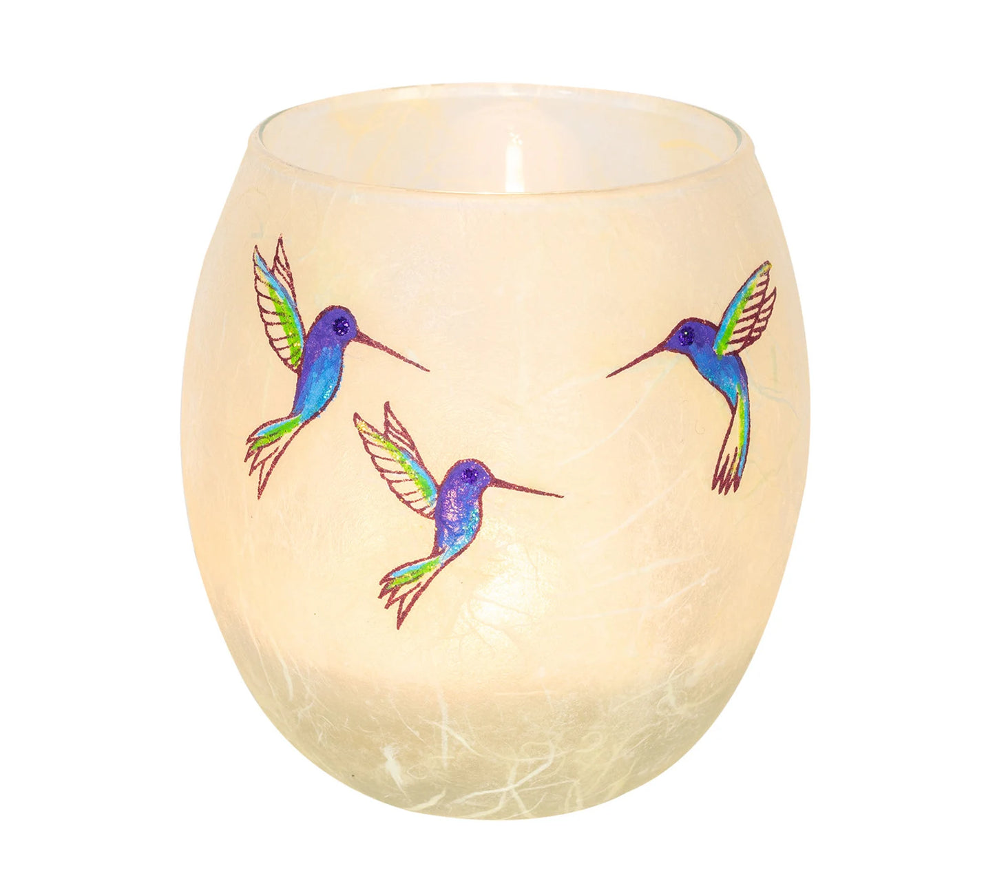 Hummingbird - Strawsilk Glass