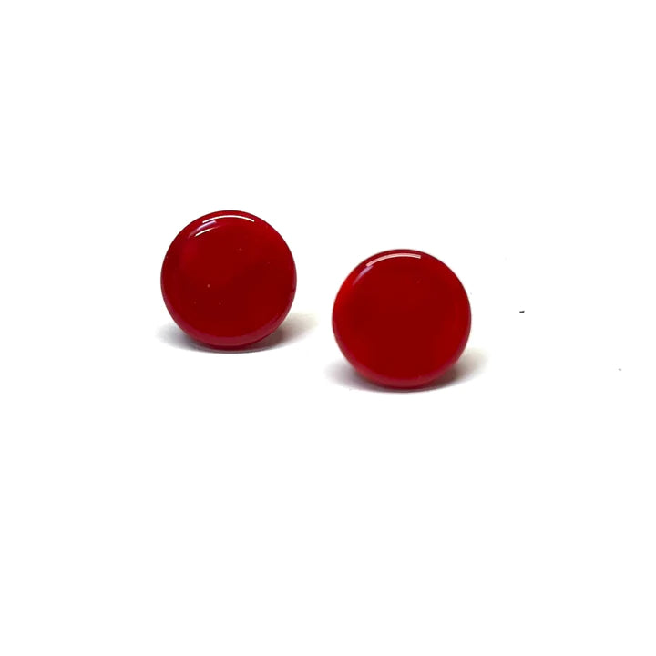 Pastille Stud Earrings - Red