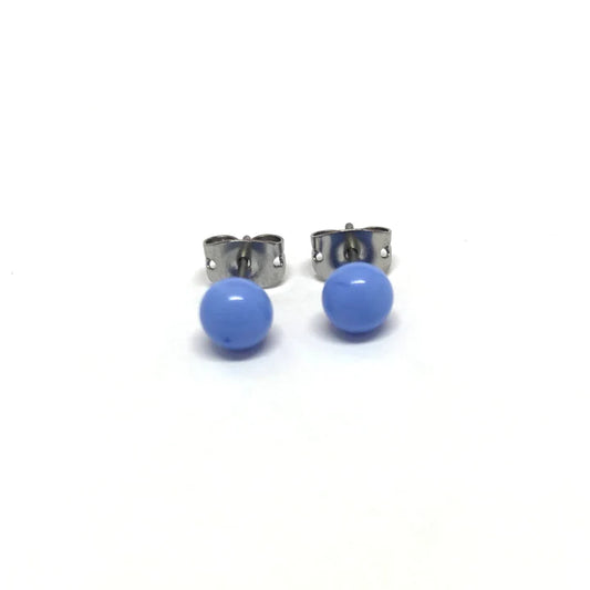 Mini - Periwinkle Glass Stud Earrings