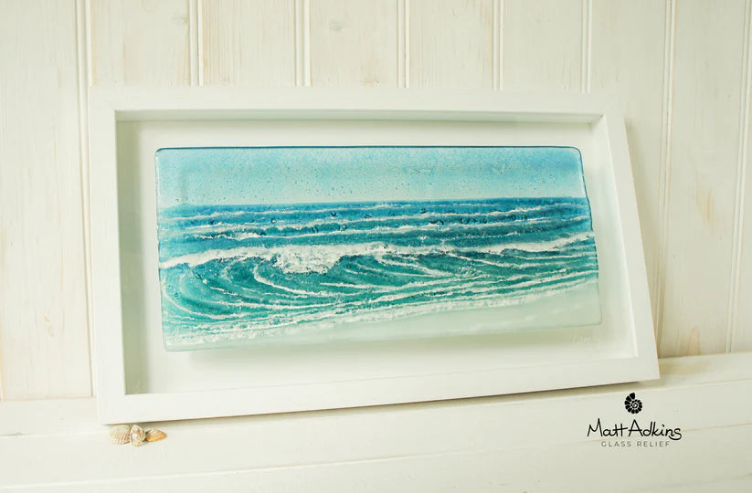 Framed - Landscape Wave - Fused Glass