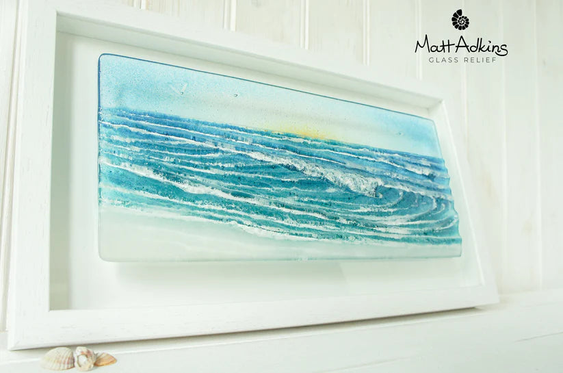 Framed - Landscape Wave - Fused Glass