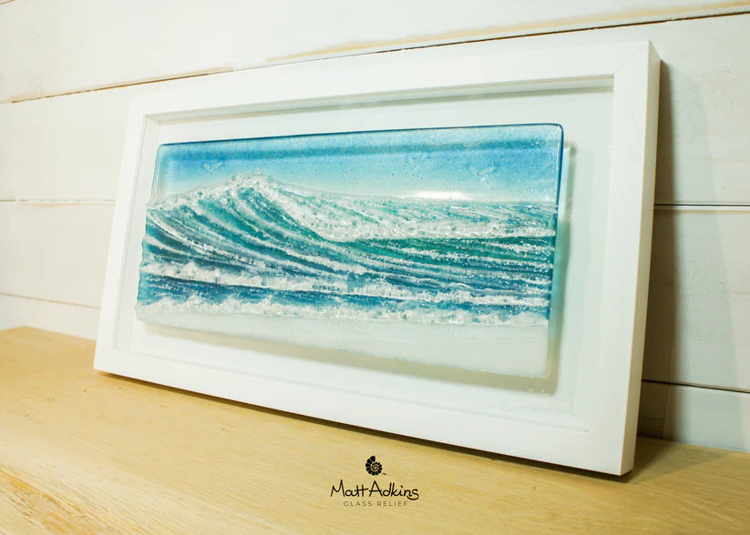 Framed - Landscape Wave - Fused Glass