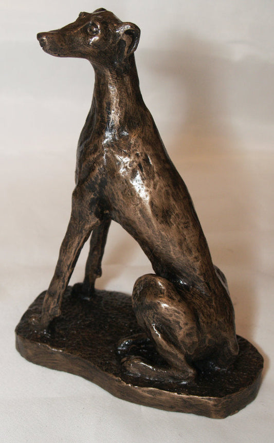 Greyhound (sitting) - Sculpture