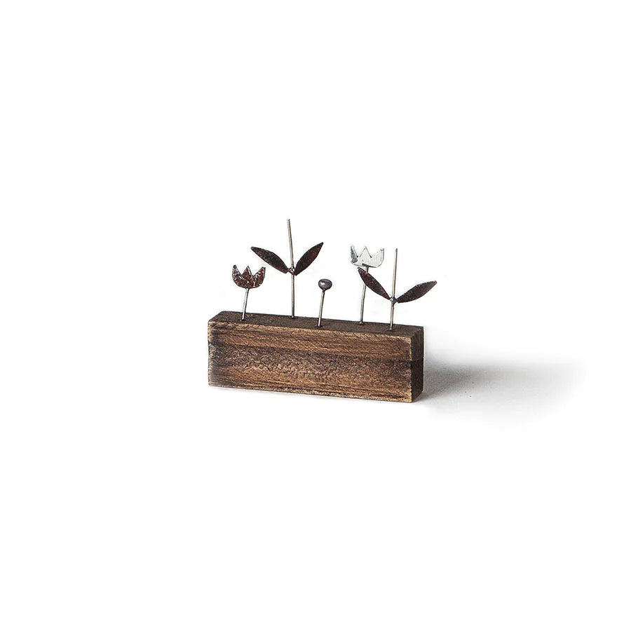 Flowers and Leaves - Wood/metal sculpture